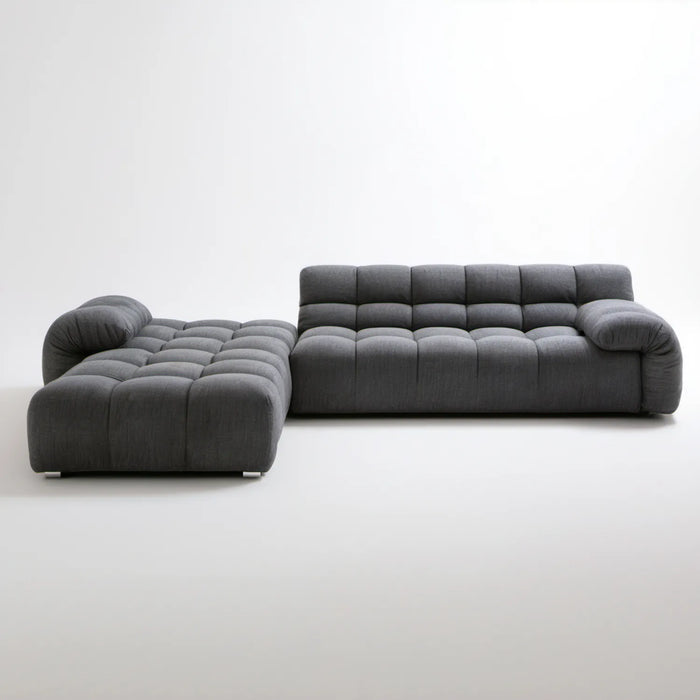 Lewostronna sofa narożna z szezlongiem, ciemnoszara, 310 x 170 x 78 cm