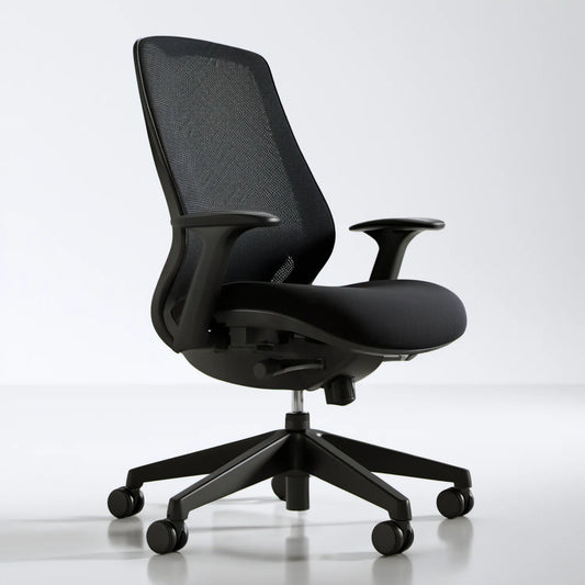 Ergonomiczne krzesło biurowe obrotowe z siatkowym oparciem, czarne, 65 x 65 x 116-126 cm
